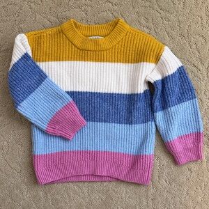 Old Navy Striped Crewneck Sweater - Mustard, White, Blue, Light Blue, Pink